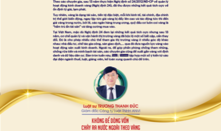 Đưa vàng thành vốn lưu thông trong nền kinh tế